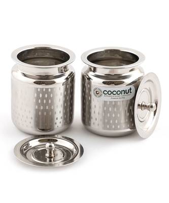 COCONUT Shower No.1 Stainless Steel Pickle Pot - 200 ml, 2 Pieces, Silver 1