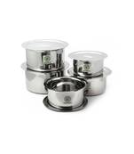 Coconut Stainless Steel Tope with Lid Cookware Set, White (Pack of 10)