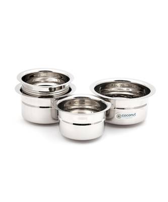Coconut Stainless Steel Tope Set, 4-Pieces, Silver 1