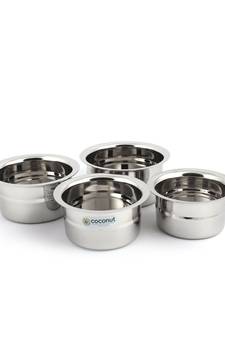 Coconut Stainless Steel Rose Baby Topes (300, 400, 500 and 600 ml) - Set of 4