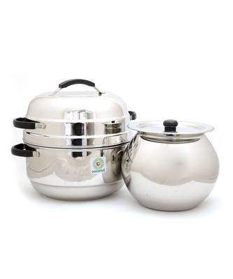 Coconut Stainless Steel Choodarapetty Thermal Rice Cooker/Cook & Serve Pot - Capacity - 1 KG 1