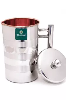 Coconut Stainless Steel Globus Jug/Fridge Jug/Water Pitcher with Lid  1 Unit - 1500 - Diamater  12 cm
