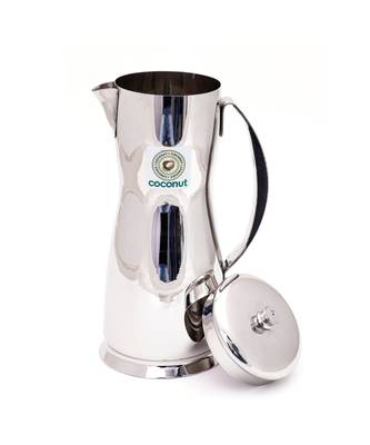 Coconut Stainless Steel Figo Jug/Belly Shaped Water Jug/Water Pitcher/Fridge Jug with Lid - 1500ML - Diamater  10.2Cm 2