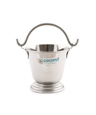 Coconut Plain Pine Serving Stainess Steel Bucket - Set of 1 (600ml) 1
