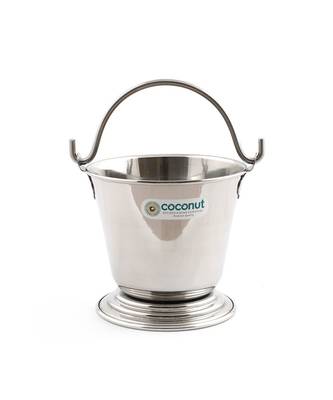 Coconut Plain Pine Serving Stainess Steel Bucket - Set of 1 (600ml) 2