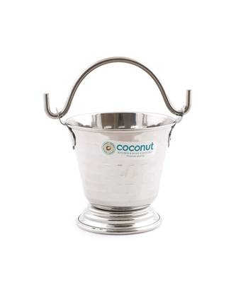Coconut Hammered Honey Serving Stainess Steel Bucket - Set of 1 (600ml) 1