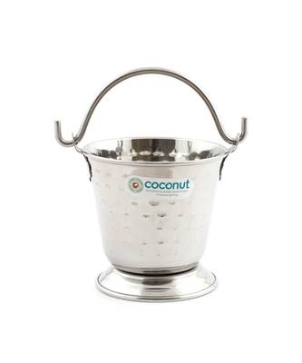 Coconut Hammered Honey Serving Stainess Steel Bucket - Set of 1 (600ml) 2