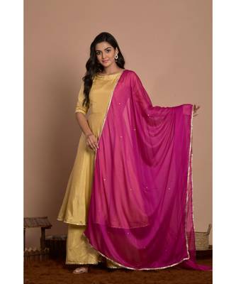 golden flared kurta palazzo set with ma 1