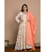 Light peach anarkali with peach dupatta
