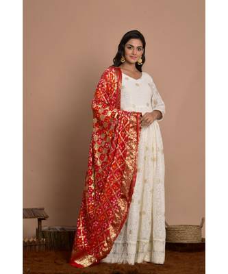 white woven georgette kurta set 3