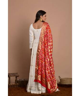 white woven georgette kurta set 5
