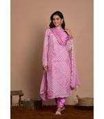 lavender kurta with churidar and dupatta