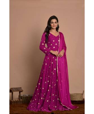 purple woven georgette kurta set 2