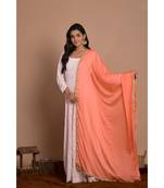 light pink chikankari with peach dupatta