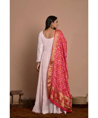 pink woven georgette kurta set 5