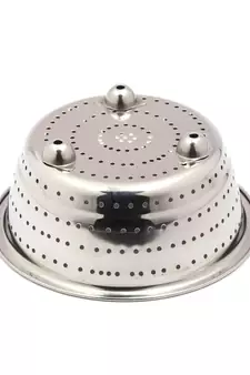 Coconut Stainless Steel Rice, Fruits & Vegetables Basin Strainer/Colander for Kitchen - 1 Unit - (Diamater- 9.5 Inches)
