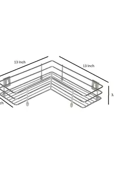 KCL L Shape Stainless Steel Multipurpose Corner Kitchen Storage Rack/Shelf - 1 Unit (1 Level)