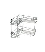 KCL L Shape Stainless Steel Multipurpose Corner Kitchen Storage Rack/Shelf - 1 Unit (2 Levels)