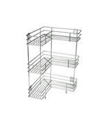 KCL L Shape Stainless Steel Multipurpose Corner Kitchen Storage Rack/Shelf- 3 Level Shelf - 1 Unit