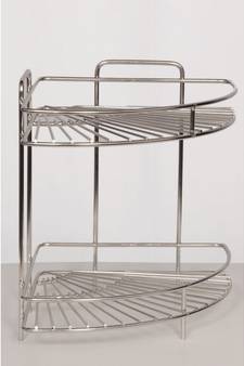 Coconut Stainless Steel Corner Kitchen Rack - 2 Steps (9 x 2)