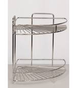 Coconut Stainless Steel Corner Kitchen Rack - 2 Steps (9 x 2)