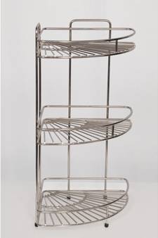 Coconut Stainless Steel Corner Kitchen Rack - 3 Step (9 x 3)