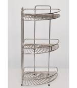 Coconut Stainless Steel Corner Kitchen Rack - 3 Step