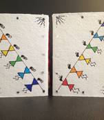 Colourful Hand Painted Handmade Paper T-Light Holder