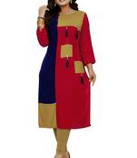 Multicolor hand woven rayon party-wear-kurtis