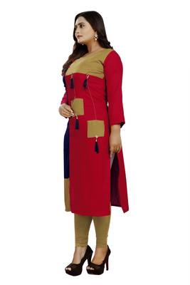 Multicolor hand woven rayon party-wear-kurtis 2
