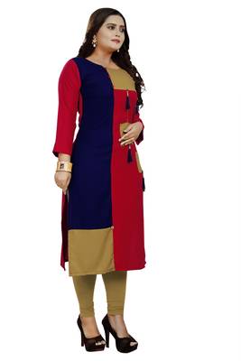 Multicolor hand woven rayon party-wear-kurtis 3