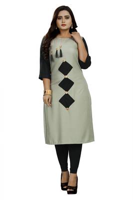 Grey hand woven rayon ethnic-kurtis 1