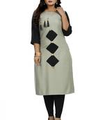 Grey hand woven rayon ethnic-kurtis