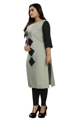 Grey hand woven rayon ethnic-kurtis 2