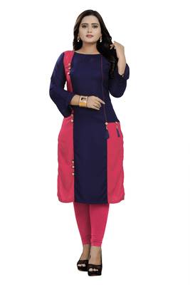 Multicolor hand woven rayon party-wear-kurtis 1