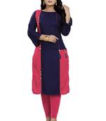Multicolor hand woven rayon party-wear-kurtis