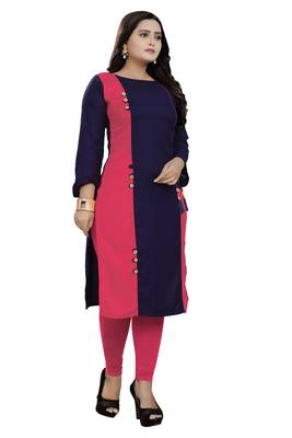 Multicolor hand woven rayon party-wear-kurtis 2