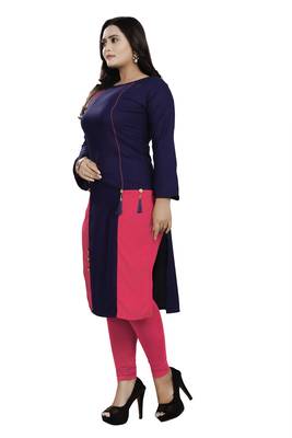 Multicolor hand woven rayon party-wear-kurtis 3