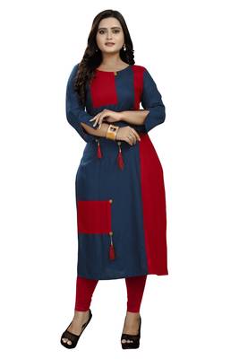 Multicolor hand woven rayon diwali-kurtis 1