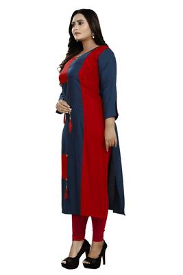 Multicolor hand woven rayon diwali-kurtis 2