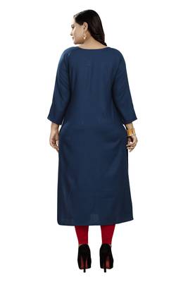 Multicolor hand woven rayon diwali-kurtis 4