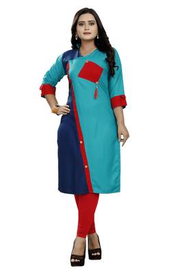 Multicolor hand woven rayon ethnic-kurtis 1
