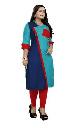 Multicolor hand woven rayon ethnic-kurtis 2