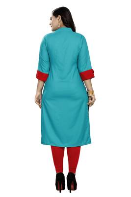 Multicolor hand woven rayon ethnic-kurtis 4