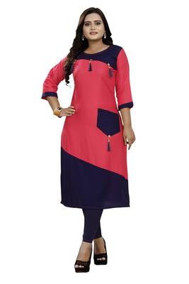Multicolor hand woven rayon ethnic-kurtis 1