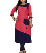 Multicolor hand woven rayon ethnic-kurtis