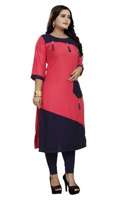 Multicolor hand woven rayon ethnic-kurtis 3