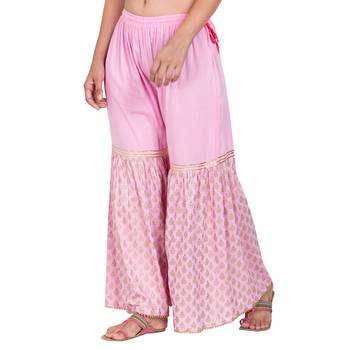 Pink printed rayon harem pants 4