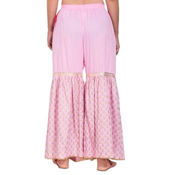 Pink printed rayon harem pants 5