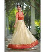 Off White Benaras Fit and Flare Dress